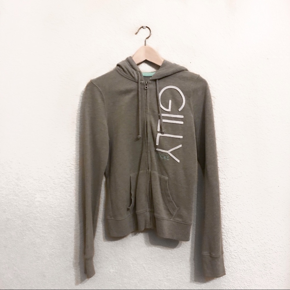 Gilly Hicks Gray & Teal Zip-up Jacket